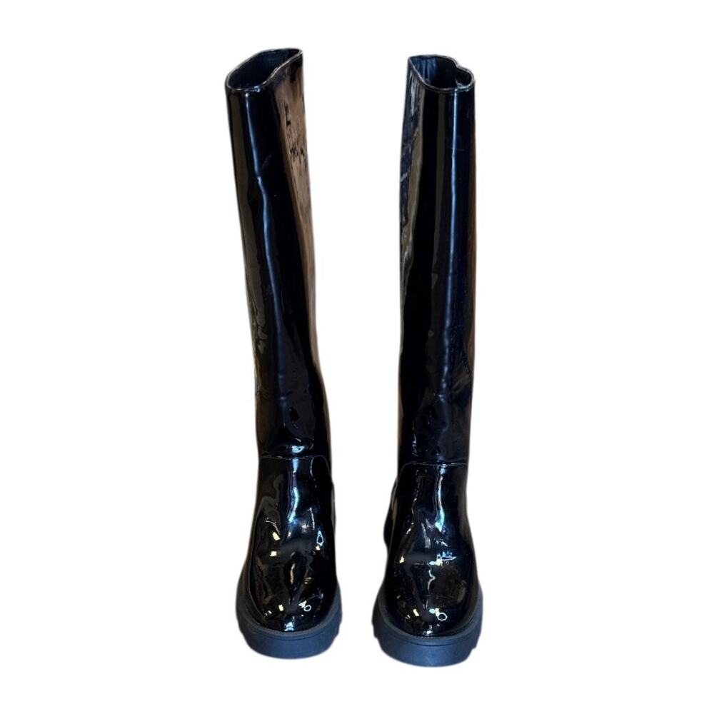 Aerosoles Black Patent Knee-High Boots Size 6.5 New No Box
